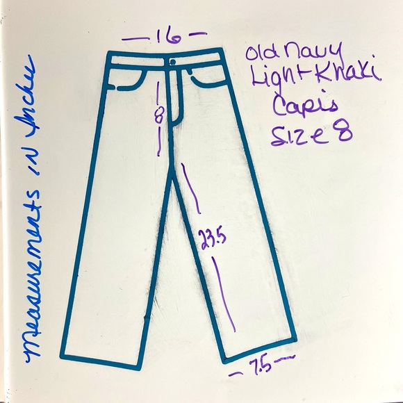 Old Navy light colored khaki capris. Size 8. - Picture 7 of 9